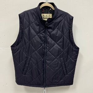 Barbour Men's XXL Finn Gilet Quilted Essential Layering Piece Vest Zip Up Navy